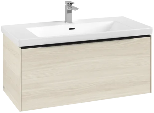 Bild von VILLEROY BOCH Subway 3.0 Waschbeckenunterschrank, mit Beleuchtung, 1 Auszug, 973 x 429 x 478 mm, White Oak #C569L1AA