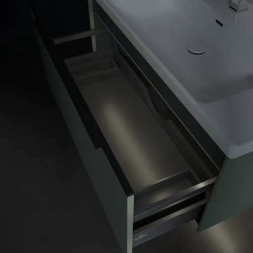 Bild von VILLEROY BOCH Subway 3.0 Waschbeckenunterschrank, mit Beleuchtung, 1 Auszug, 973 x 429 x 478 mm, Soft Green #C569L1AF