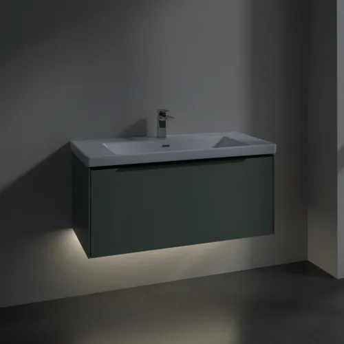 Bild von VILLEROY BOCH Subway 3.0 Waschbeckenunterschrank, mit Beleuchtung, 1 Auszug, 973 x 429 x 478 mm, Soft Green #C569L1AF