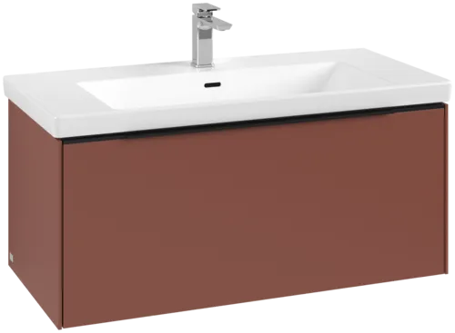 Bild von VILLEROY BOCH Subway 3.0 Waschbeckenunterschrank, mit Beleuchtung, 1 Auszug, 973 x 429 x 478 mm, Wine Red #C569L1AH