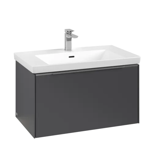 Bild von VILLEROY BOCH Subway 3.0 Waschbeckenunterschrank, mit Beleuchtung, 1 Auszug, 772 x 429 x 478 mm, Graphite #C573L0VR