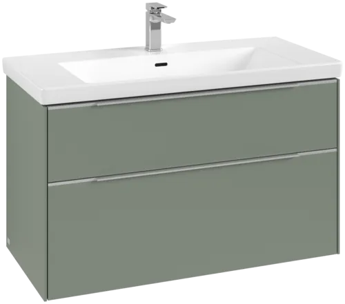 Bild von VILLEROY BOCH Subway 3.0 Waschbeckenunterschrank, mit Beleuchtung, 2 Auszüge, 973 x 576 x 478 mm, Soft Green #C570L0AF