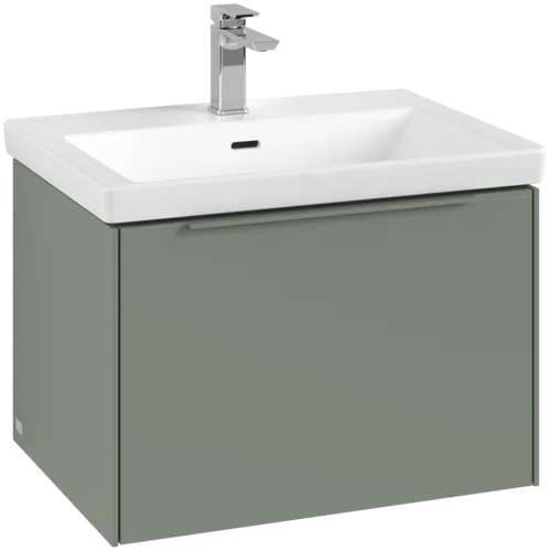 Bild von VILLEROY BOCH Subway 3.0 Waschbeckenunterschrank, mit Beleuchtung, 1 Auszug, 622 x 429 x 478 mm, Soft Green #C575L2AF