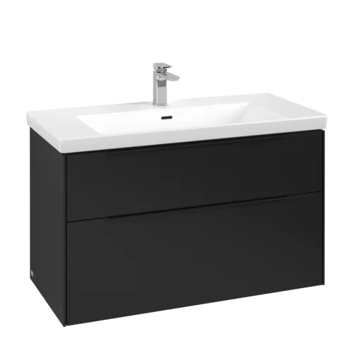 Bild von VILLEROY BOCH Subway 3.0 Waschbeckenunterschrank, 2 Auszüge, 973 x 576 x 478 mm, Volcano Black #C57001VL