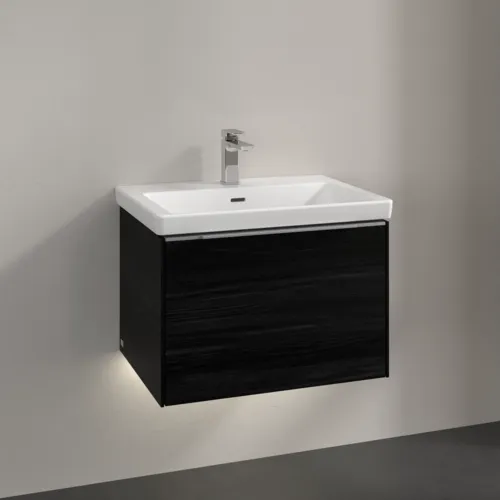 Bild von VILLEROY BOCH Subway 3.0 Waschbeckenunterschrank, mit Beleuchtung, 1 Auszug, 622 x 429 x 478 mm, Black Oak #C575L0AB