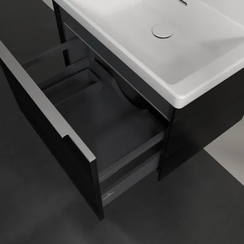 Bild von VILLEROY BOCH Subway 3.0 Waschbeckenunterschrank, mit Beleuchtung, 1 Auszug, 622 x 429 x 478 mm, Black Oak #C575L0AB