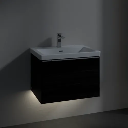 Bild von VILLEROY BOCH Subway 3.0 Waschbeckenunterschrank, mit Beleuchtung, 1 Auszug, 622 x 429 x 478 mm, Black Oak #C575L0AB