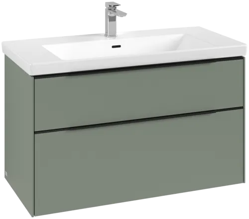 Bild von VILLEROY BOCH Subway 3.0 Waschbeckenunterschrank, mit Beleuchtung, 2 Auszüge, 973 x 576 x 478 mm, Soft Green #C570L1AF