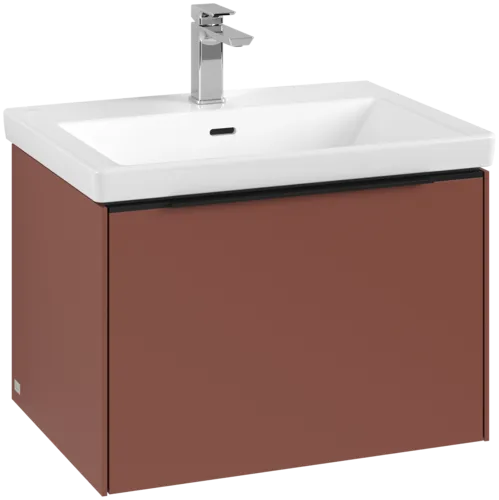 Bild von VILLEROY BOCH Subway 3.0 Waschbeckenunterschrank, mit Beleuchtung, 1 Auszug, 622 x 429 x 478 mm, Wine Red #C575L1AH