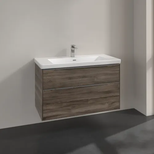 Bild von VILLEROY BOCH Subway 3.0 Waschbeckenunterschrank, 2 Auszüge, 973 x 576 x 478 mm, Stone Oak #C57000RK