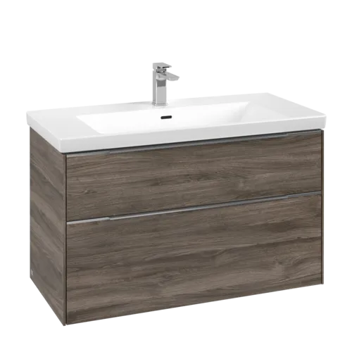 Bild von VILLEROY BOCH Subway 3.0 Waschbeckenunterschrank, 2 Auszüge, 973 x 576 x 478 mm, Stone Oak #C57000RK