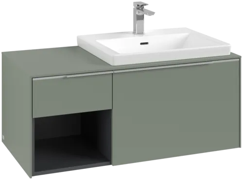 Bild von VILLEROY BOCH Subway 3.0 Waschbeckenunterschrank, mit Beleuchtung, 2 Auszüge, 1001 x 423 x 516 mm, Soft Green / Soft Green #C571L0AF