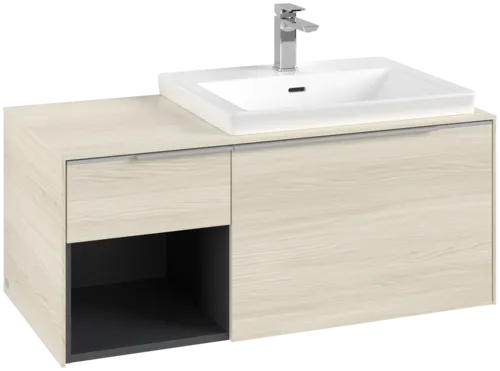Bild von VILLEROY BOCH Subway 3.0 Waschbeckenunterschrank, mit Beleuchtung, 2 Auszüge, 1001 x 423 x 516 mm, White Oak / White Oak #C571L0AA