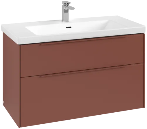 Bild von VILLEROY BOCH Subway 3.0 Waschbeckenunterschrank, mit Beleuchtung, 2 Auszüge, 973 x 576 x 478 mm, Wine Red #C570L2AH