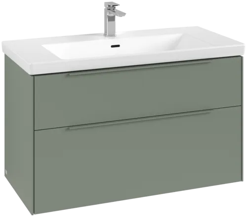 Bild von VILLEROY BOCH Subway 3.0 Waschbeckenunterschrank, mit Beleuchtung, 2 Auszüge, 973 x 576 x 478 mm, Soft Green #C570L2AF