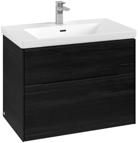Bild von VILLEROY BOCH Subway 3.0 Waschbeckenunterschrank, mit Beleuchtung, 2 Auszüge, 772 x 576 x 478 mm, Black Oak #C574L1AB