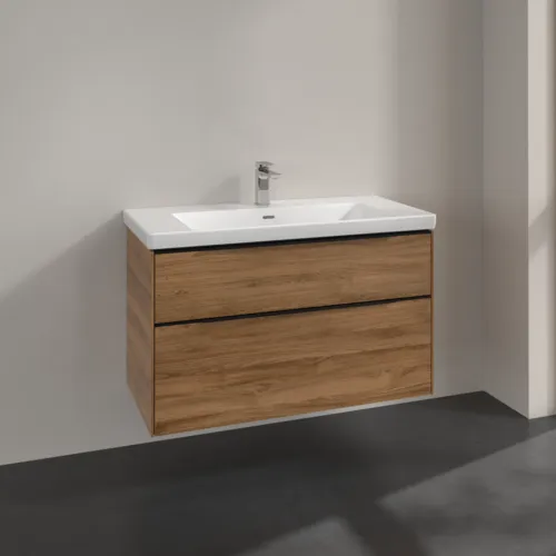 Bild von VILLEROY BOCH Subway 3.0 Waschbeckenunterschrank, 2 Auszüge, 973 x 576 x 478 mm, Kansas Oak #C57001RH