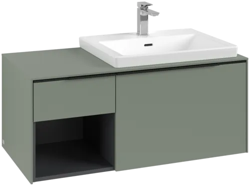Bild von VILLEROY BOCH Subway 3.0 Waschbeckenunterschrank, mit Beleuchtung, 2 Auszüge, 1001 x 423 x 516 mm, Soft Green / Soft Green #C571L1AF