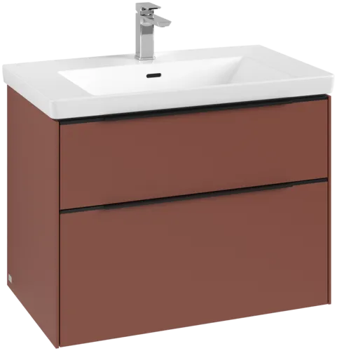 Bild von VILLEROY BOCH Subway 3.0 Waschbeckenunterschrank, mit Beleuchtung, 2 Auszüge, 772 x 576 x 478 mm, Wine Red #C574L1AH