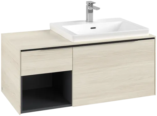 Bild von VILLEROY BOCH Subway 3.0 Waschbeckenunterschrank, mit Beleuchtung, 2 Auszüge, 1001 x 423 x 516 mm, White Oak / White Oak #C571L1AA