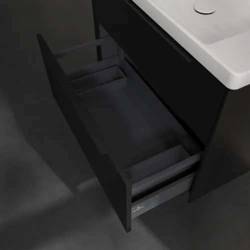 Bild von VILLEROY BOCH Subway 3.0 Waschbeckenunterschrank, 2 Auszüge, 772 x 576 x 478 mm, Volcano Black #C57401VL