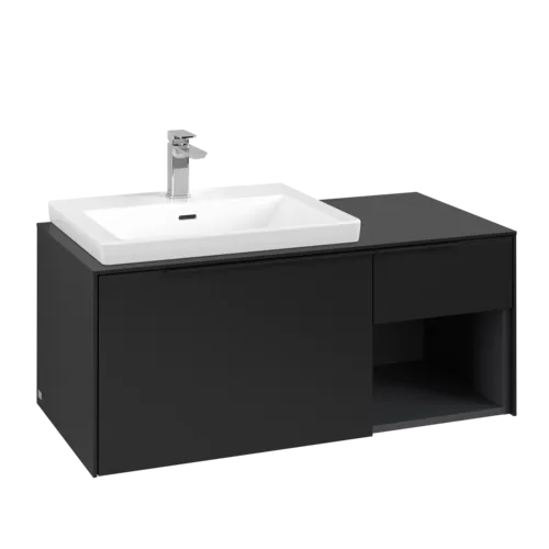 Bild von VILLEROY BOCH Subway 3.0 Waschbeckenunterschrank, 2 Auszüge, 1001 x 423 x 516 mm, Volcano Black / Volcano Black #C57201VL
