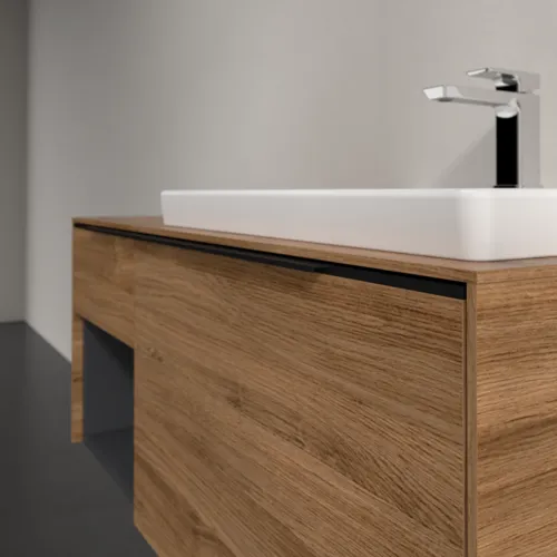 Bild von VILLEROY BOCH Subway 3.0 Waschbeckenunterschrank, 2 Auszüge, 1001 x 423 x 516 mm, Kansas Oak / Kansas Oak #C57101RH