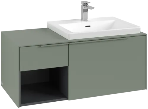 Bild von VILLEROY BOCH Subway 3.0 Waschbeckenunterschrank, mit Beleuchtung, 2 Auszüge, 1001 x 423 x 516 mm, Soft Green / Soft Green #C571L2AF