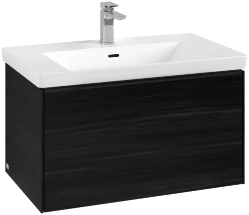 Bild von VILLEROY BOCH Subway 3.0 Waschbeckenunterschrank, mit Beleuchtung, 1 Auszug, 772 x 429 x 478 mm, Black Oak #C573L1AB