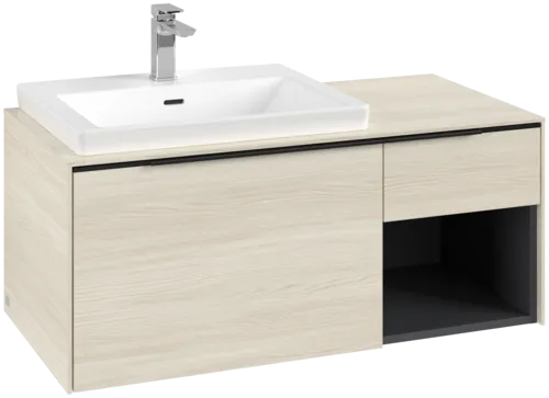 Bild von VILLEROY BOCH Subway 3.0 Waschbeckenunterschrank, mit Beleuchtung, 2 Auszüge, 1001 x 423 x 516 mm, White Oak / White Oak #C572L1AA