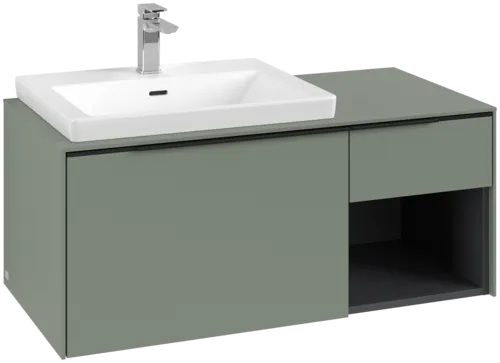 Bild von VILLEROY BOCH Subway 3.0 Waschbeckenunterschrank, mit Beleuchtung, 2 Auszüge, 1001 x 423 x 516 mm, Soft Green / Soft Green #C572L1AF
