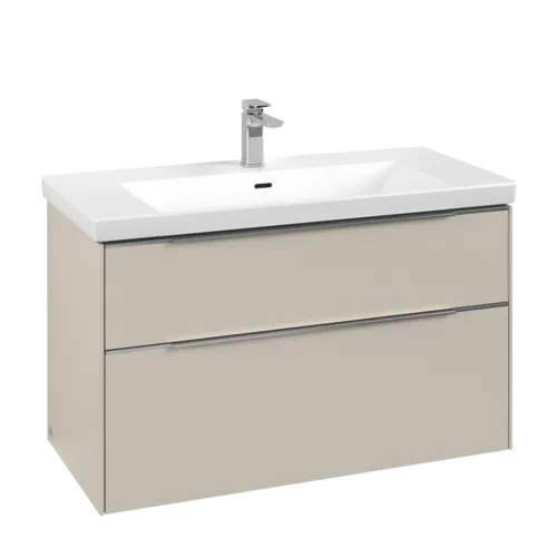 Bild von VILLEROY BOCH Subway 3.0 Waschbeckenunterschrank, mit Beleuchtung, 2 Auszüge, 973 x 576 x 478 mm, Cashmere Grey #C570L0VN
