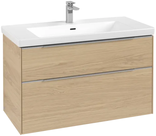 Bild von VILLEROY BOCH Subway 3.0 Waschbeckenunterschrank, mit Beleuchtung, 2 Auszüge, 973 x 576 x 478 mm, Nordic Oak #C570L0VJ