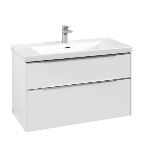 Bild von VILLEROY BOCH Subway 3.0 Waschbeckenunterschrank, mit Beleuchtung, 2 Auszüge, 973 x 576 x 478 mm, Brilliant White #C570L0VE