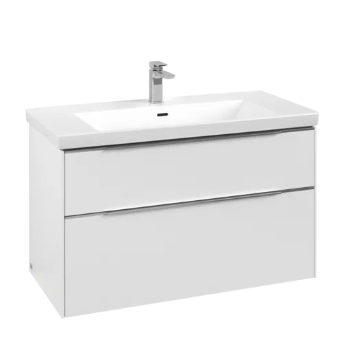 Bild von VILLEROY BOCH Subway 3.0 Waschbeckenunterschrank, mit Beleuchtung, 2 Auszüge, 973 x 576 x 478 mm, Pure White #C570L0VF