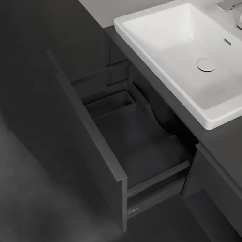 Bild von VILLEROY BOCH Subway 3.0 Waschbeckenunterschrank, 2 Auszüge, 1001 x 423 x 516 mm, Graphite / Graphite #C57202VR