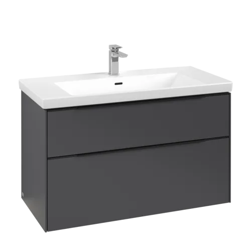 Bild von VILLEROY BOCH Subway 3.0 Waschbeckenunterschrank, mit Beleuchtung, 2 Auszüge, 973 x 576 x 478 mm, Graphite #C570L1VR