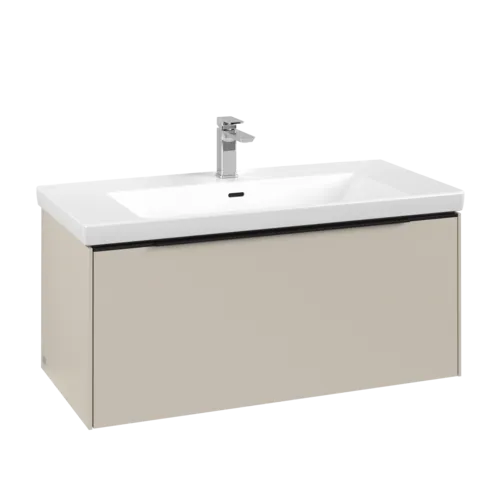Bild von VILLEROY BOCH Subway 3.0 Waschbeckenunterschrank, mit Beleuchtung, 1 Auszug, 973 x 429 x 478 mm, Cashmere Grey #C569L1VN