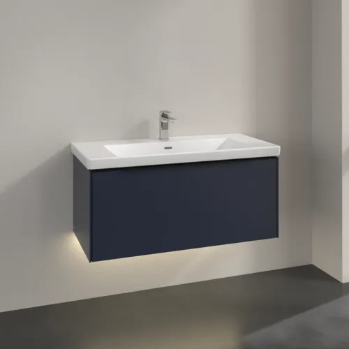 Picture of VILLEROY BOCH Subway 3.0 Vanity unit, with lighting, 1 pull-out compartment, 973 x 429 x 478 mm, Marine Blue #C569L1VQ