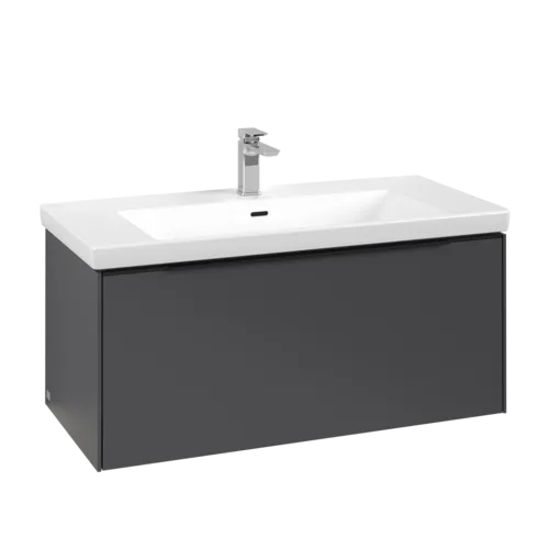 Bild von VILLEROY BOCH Subway 3.0 Waschbeckenunterschrank, mit Beleuchtung, 1 Auszug, 973 x 429 x 478 mm, Graphite #C569L1VR