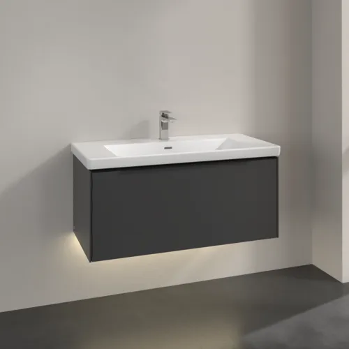 Bild von VILLEROY BOCH Subway 3.0 Waschbeckenunterschrank, mit Beleuchtung, 1 Auszug, 973 x 429 x 478 mm, Graphite #C569L1VR