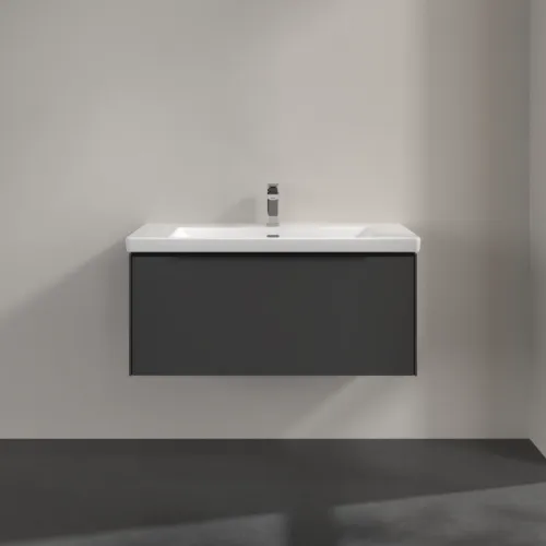 Bild von VILLEROY BOCH Subway 3.0 Waschbeckenunterschrank, mit Beleuchtung, 1 Auszug, 973 x 429 x 478 mm, Graphite #C569L1VR