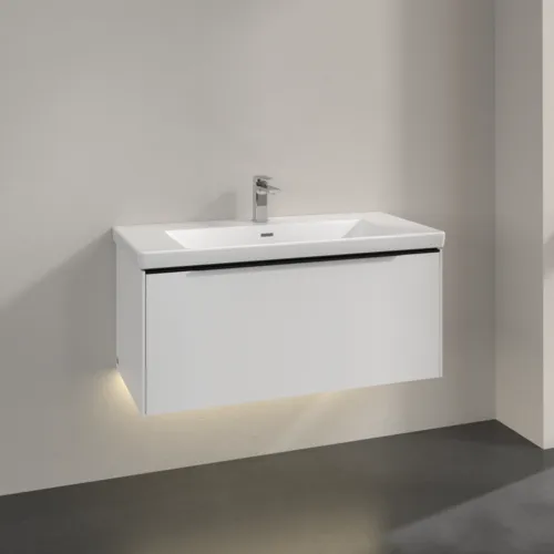 Bild von VILLEROY BOCH Subway 3.0 Waschbeckenunterschrank, mit Beleuchtung, 1 Auszug, 973 x 429 x 478 mm, Pure White #C569L1VF