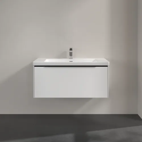 Bild von VILLEROY BOCH Subway 3.0 Waschbeckenunterschrank, mit Beleuchtung, 1 Auszug, 973 x 429 x 478 mm, Pure White #C569L1VF