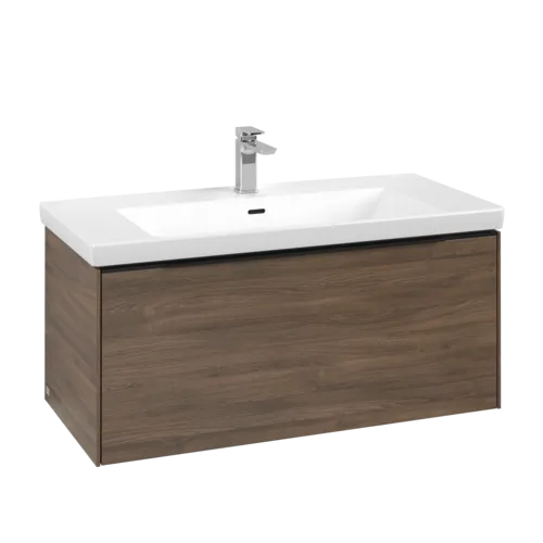 Bild von VILLEROY BOCH Subway 3.0 Waschbeckenunterschrank, mit Beleuchtung, 1 Auszug, 973 x 429 x 478 mm, Arizona Oak #C569L1VH