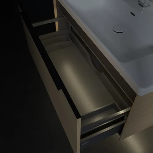 Bild von VILLEROY BOCH Subway 3.0 Waschbeckenunterschrank, mit Beleuchtung, 1 Auszug, 973 x 429 x 478 mm, Nordic Oak #C569L1VJ