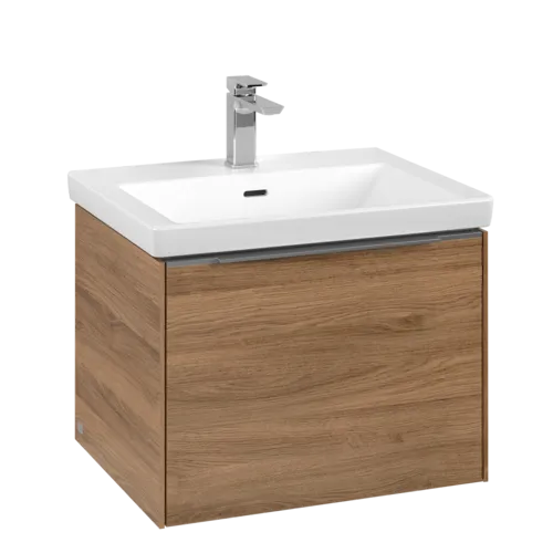 Bild von VILLEROY BOCH Subway 3.0 Waschbeckenunterschrank, mit Beleuchtung, 1 Auszug, 572 x 429 x 478 mm, Kansas Oak #C577L0RH