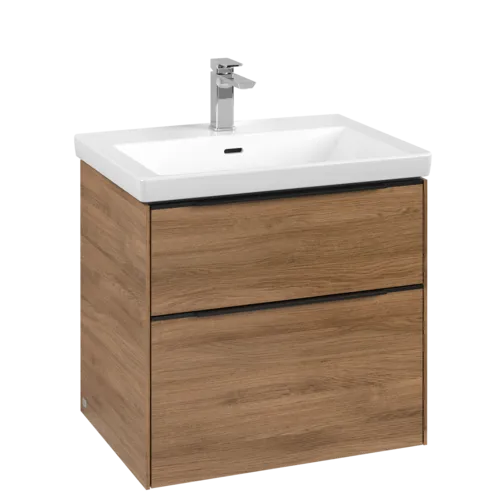 Bild von VILLEROY BOCH Subway 3.0 Waschbeckenunterschrank, mit Beleuchtung, 2 Auszüge, 622 x 576 x 478 mm, Kansas Oak #C576L1RH