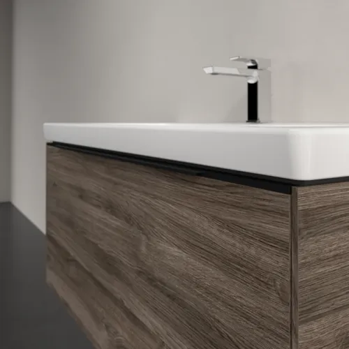 Bild von VILLEROY BOCH Subway 3.0 Waschbeckenunterschrank, mit Beleuchtung, 1 Auszug, 973 x 429 x 478 mm, Stone Oak #C569L1RK