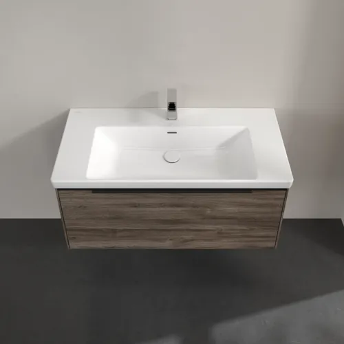 Bild von VILLEROY BOCH Subway 3.0 Waschbeckenunterschrank, mit Beleuchtung, 1 Auszug, 973 x 429 x 478 mm, Stone Oak #C569L1RK